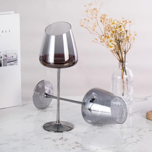 KAMMAK Crystal Red Wine Glasses Set of 2, 16.06 oz Stemmed Glasses, XH011 | Hand Blown, Bordeaux Wine Glasses, Thin Rim & Long Stem, Red & White, Daily Use, Wedding or Birthday Gift for Women - size: 8KPXH011