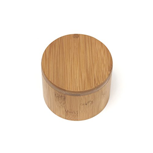 Lipper International Bamboo Wood Salt or Spice Box with Swivel Cover, 3-1/2" x 2-3/4"