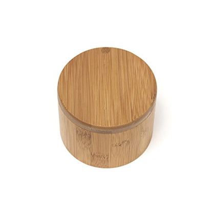 Lipper International Bamboo Wood Salt or Spice Box with Swivel Cover, 3-1/2" x 2-3/4"
