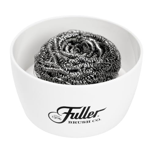 Fuller Brush Handy Holder with Drain Rack – Small Sink Caddy for Organizing Cleaning Sponges & Tools – Removable Drain Tray, Dishwasher Safe – White - color: White