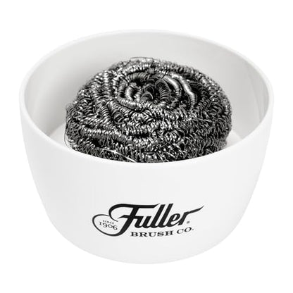 Fuller Brush Handy Holder with Drain Rack – Small Sink Caddy for Organizing Cleaning Sponges & Tools – Removable Drain Tray, Dishwasher Safe – White - color: White