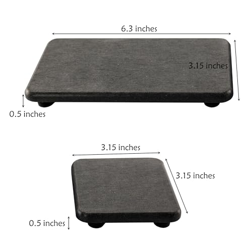 NiuYichee Set of 4 Water Absorbent Diatomite Coasters, Diatomaceous Earth Kitchen Soap Dish, Bathroom Trays, Water Absorbing Stone Used for Hand Soaps & Plants & Toiletries in The Modern Home - color: Set of 4 Dark Grey