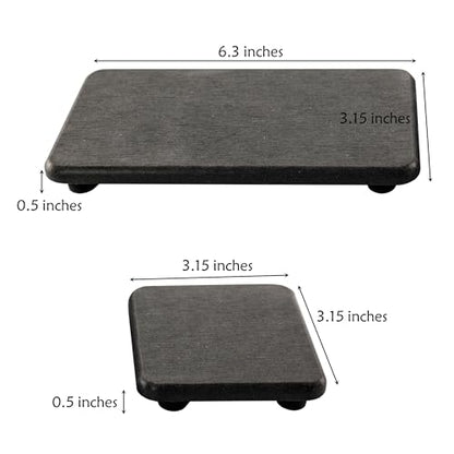 NiuYichee Set of 4 Water Absorbent Diatomite Coasters, Diatomaceous Earth Kitchen Soap Dish, Bathroom Trays, Water Absorbing Stone Used for Hand Soaps & Plants & Toiletries in The Modern Home - color: Set of 4 Dark Grey