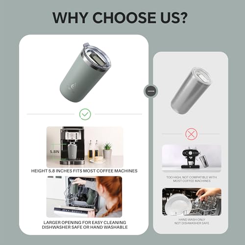 Ideus 20 oz Tumbler, Travel Coffee Mug with Splash Proof Sliding Lid, Double Wall Stainless Steel Vacuum Insulated Coffee Mug for Home and Office, Keep Beverages Hot or Cold, Gray - color: Gray
