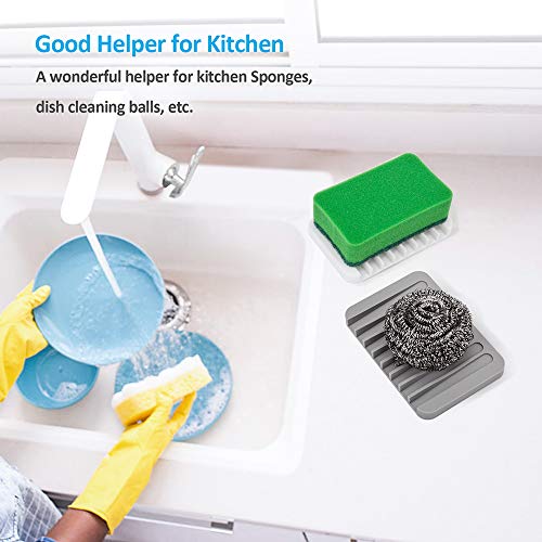 4PCS White Silicone Self-Draining Soap Holders for Shower, Bathroom - color: White