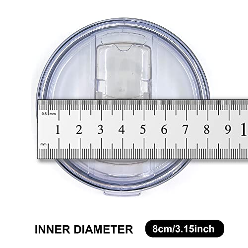 2 Replacement Lids for 20oz Stainless Steel Tumbler Travel Cup - Fits OF 3.2 INCH Yeti Rambler RTIC and others- Sliding(Transparent) - color: Transparent