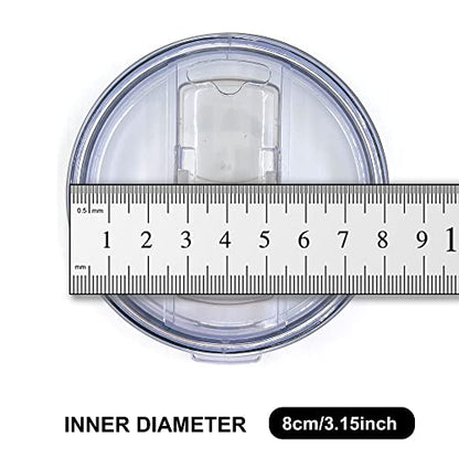 2 Replacement Lids for 20oz Stainless Steel Tumbler Travel Cup - Fits OF 3.2 INCH Yeti Rambler RTIC and others- Sliding(Transparent) - color: Transparent