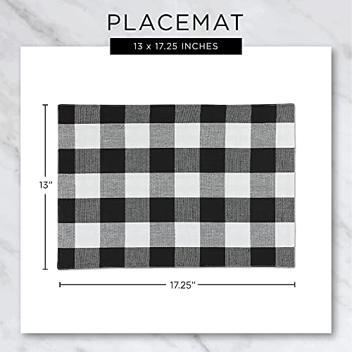 DII Farmhouse Stripe Woven Tabletop Collection Placemat Set, 13x17.25, Storm Blue, 6 Piece - color: Storm Blue