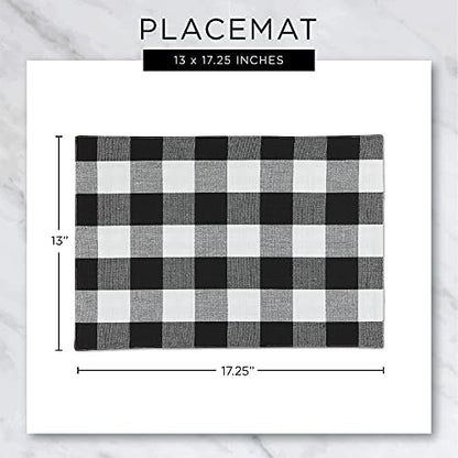 DII Farmhouse Stripe Woven Tabletop Collection Placemat Set, 13x17.25, Storm Blue, 6 Piece - color: Storm Blue