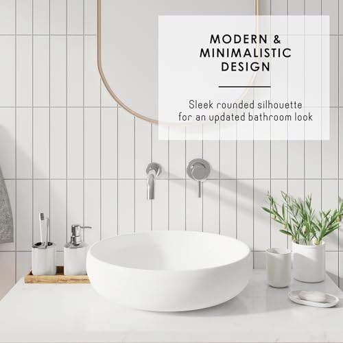 Clara Clark Bathroom Set - White Bathroom Accessories Set, Bathroom Sets with Shower Curtain and Rugs, 23PC Shower Curtain Set with Liner, Soap Dispenser, Soap Dish, Toilet Brush Holder, and Trash Can - color: White, size: Complete Set + Bath Rugs