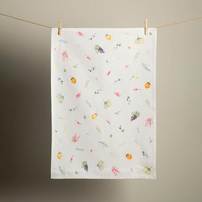 Maison d' Hermine Kitchen Towels Set of 3 Reusable 100% Cotton 27.50" x 20" | Cloth Tea Dish Towels Absorbent with Hanging Loop for Kitchen Dining Party Wedding Hotel Home Spring Summer - Botanical Fresh - color: 013 - Botanical Fresh