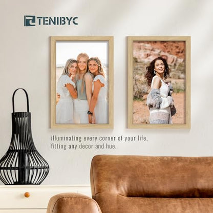 11x17 Picture Frame 3 Pack, Natural Oak Wood Poster Frame, HD Tempered Glass, Wall Hanging - color: Oak, size: 11 X 17, style: 3 Pack