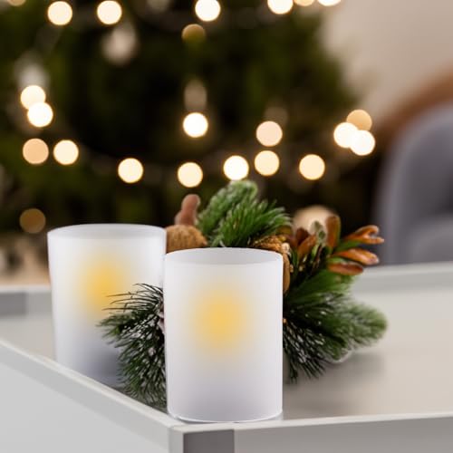 WGVI Hurricane Candle Holder Sleeve, W: 4", Ht: 6", Frosted Glass Cylinder Open Both Ends, Chimney Tube Shade, 2 Pieces - color: Frosted, size: 4x6"H