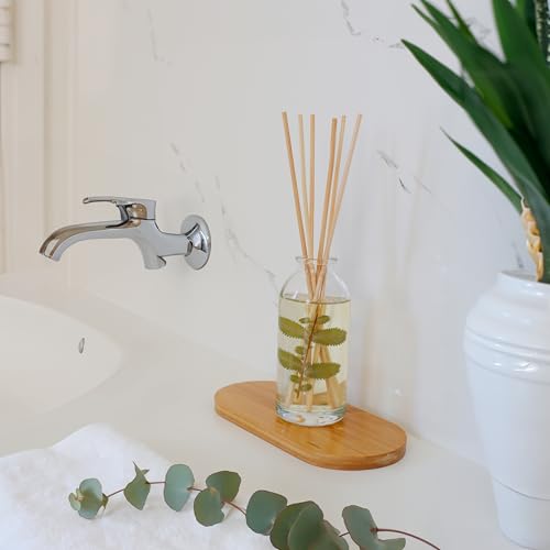 Reed Diffuser Set, Lavender Sandalwood - Bathroom Décor | Natural Bamboo Reeds Sticks, Aromatic Lavender, Golden Amber & Woods, Vegan. Made in the USA - color: Lavender Sandalwood
