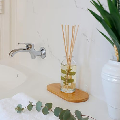 Reed Diffuser Set, Lavender Sandalwood - Bathroom Décor | Natural Bamboo Reeds Sticks, Aromatic Lavender, Golden Amber & Woods, Vegan. Made in the USA - color: Lavender Sandalwood