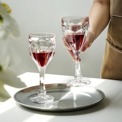 KAMMAK Crystal Red Wine Glasses Set of 2, 4.6 oz Stemmed Glasses, 781N | Hand Blown, Bordeaux Wine Glasses, Thin Rim & Long Stem, Red & White, Daily Use, Wedding or Birthday Gift for Women - size: 7KPSP781N