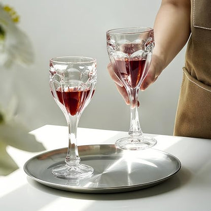 KAMMAK Crystal Red Wine Glasses Set of 2, 4.6 oz Stemmed Glasses, 781N | Hand Blown, Bordeaux Wine Glasses, Thin Rim & Long Stem, Red & White, Daily Use, Wedding or Birthday Gift for Women - size: 7KPSP781N