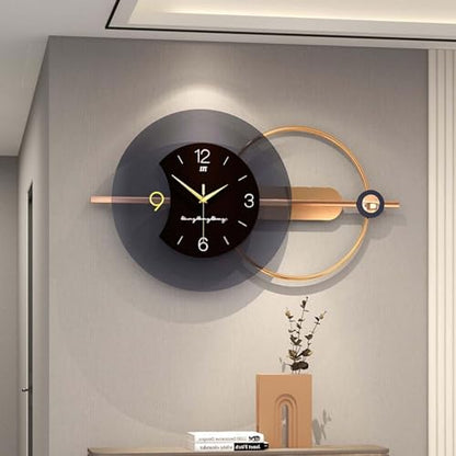 Large Decorative Wall Clock, Metal Modern Light Luxury Wall Decorative Silent No Ticking Numerals Clocks Creative Wall Art Home Decor for Living Room (Size : 100 CM/39 in) - size: 39 in