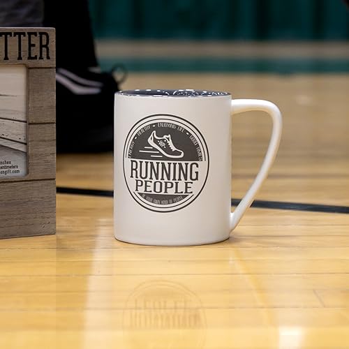 Pavilion - Running People - Gray & Cream 18 oz Coffee Mug