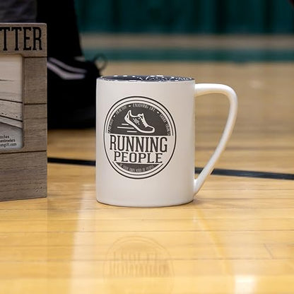 Pavilion - Running People - Gray & Cream 18 oz Coffee Mug