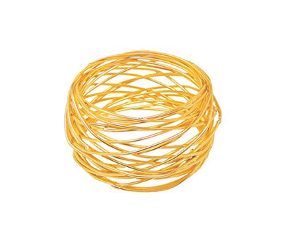 ITOS365 Handmade Round Mesh Gold Napkin Rings Holder for Dinning Table Parties Everyday, Set of 12 - color: Gold