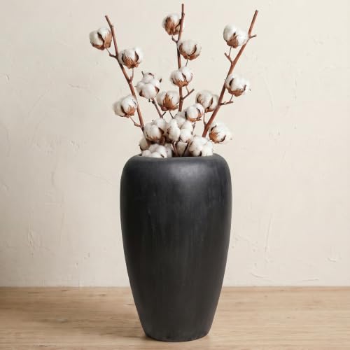 Large Ceramic Vase, Vintage Black with Silver Decor Vase, 15.7 Inches Tall - color: 15.7”h-vintage Black