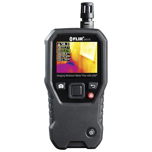 FLIR MR176 - Thermal Imaging Moisture Meter - with IGM (Infrared Guided Measurement), Replaceable Hygrometer, Pin and Pinless | Built-in thermal camera, replaceable hygrometer, IGM guidance, field temp/RH sensor, moisture diagnostics - style: MR176