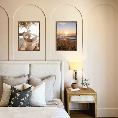 11x16 Picture Frame Deep Brown for Wall Hanging, Wood 11 x 16 Frame Photo Frame for Wall Horizontally or Vertically, Deep Brown, 3 Pack - size: 11x16 inch