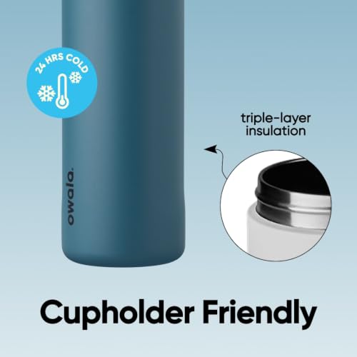 Owala FreeSip Stainless Steel Water Bottle 24 oz Denim - color: Denim, size: 24 Ounces