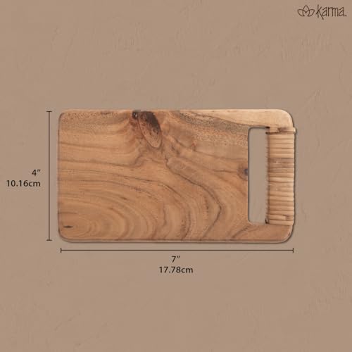 Karma, Acacia Wood Mini Cutting Board, Serving Board, Charcuterie Board, Mini - color: Wood, size: 7"L x 0.8"W