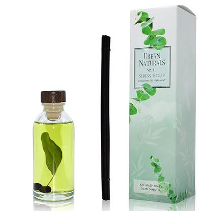 Reed Diffuser Set, Eucalyptus Spearmint - Stress Relief | Fragrance your Space, Fresh Scented Room Freshener and Home Decor, Home Gift Idea. Vegan - color: Eucalyptus Spearmint