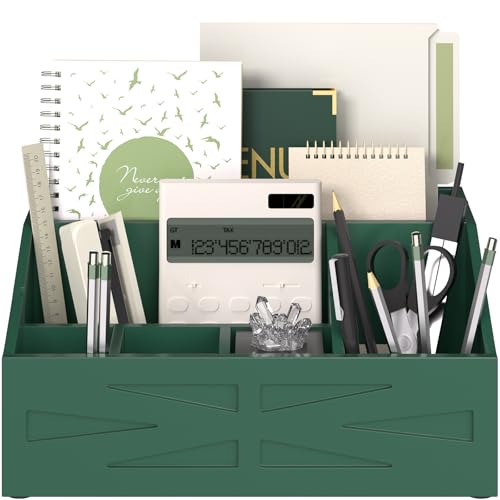 Wood Mail Organizer Countertop,Farmhouse Desk and Kitchen Countertop Storage, Letter Sorter, Desk Mail and Bill Organizer, Desktop File and Paper Holder (Green) - color: Green