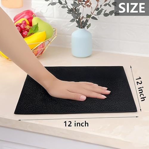 100% Cotton Waffle Weave Kitchen Dish Cloths, 6 Pack Ultra Soft Absorbent, Quick Drying Dish Towels, 12x12 Inches, Dish Rags for Drying Dishes & Daily Kitchen Use, Black - color: Black