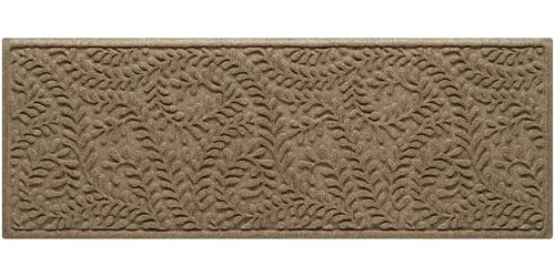 WaterHog Boxwood Front Door Mat Indoor Outdoor Entrance, All-Weather Mats | Heavy Duty Outdoor Doormats, Non-Slip Rubber Backing, Dirt & Moisture Trapper, Low Profile, Made in USA, 22"x59", Camel - color: Camel, size: Runner 22"x59" (2’x5’)