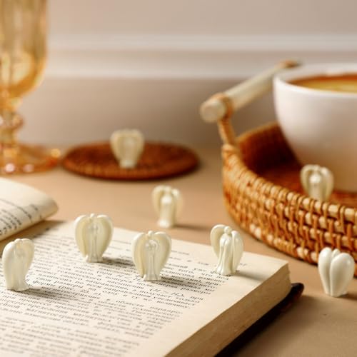Threehoney 36 Pcs Mini Angel Figurines Miniature Resin Figure Small Angel Figurines for Indoor Outdoor Home Micro Landscape Garden Potted Table Cake Easter Christmas Decor