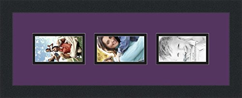 ArtToFrames Collage Photo Frame Double Mat with 3 - 3x5 Openings and Satin Black Frame - color: Grape, size: 3 - 3x5