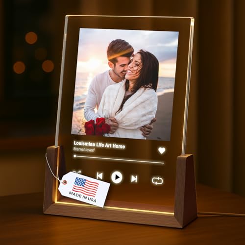 LOUISMIAA Customized Picture Frames with Night Light,Personalized Ptoto Frame Anniversary Birthday Mother’s Day Father’s Day Valentine’s Gifts for Boyfriend Girlfriend Couple Same Day Shipping - color: Style 02