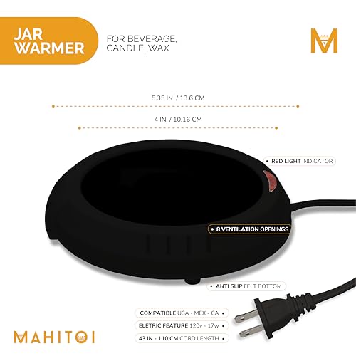 Durable Heavy Portable Large Warmer Safe Plate for Candle Jar & Mug Warmer, Space Black Pack - color: Black