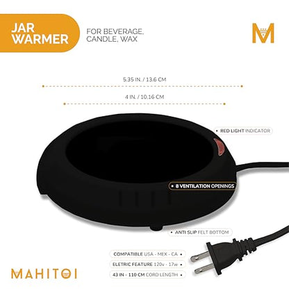 Durable Heavy Portable Large Warmer Safe Plate for Candle Jar & Mug Warmer, Space Black Pack - color: Black