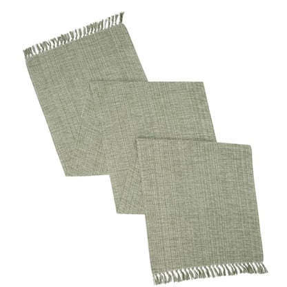 Cotton Table Runner - 72x13 Inch, Chambery Textured Table Runner, Durable & Elegant for Dining Table, Wedding, Restaurant, Oeko-TEX Certified - Green - color: Green