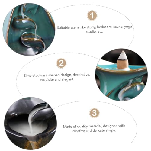 DOITOOL Backflow Incense Burner Holder Household Censer Aroma Therapy Supplies Home Fragrance Desktop Ornament for Bedroom and Living Room Decoration
