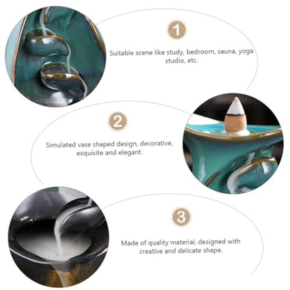 DOITOOL Backflow Incense Burner Holder Household Censer Aroma Therapy Supplies Home Fragrance Desktop Ornament for Bedroom and Living Room Decoration
