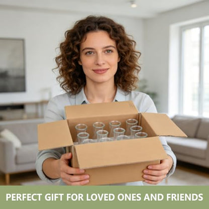 24 Set Glass Bud Vases for Centerpieces Small Clear Flower Vase Modern Decorative Vases Mini Clear Bud Vases Mini Decorative Bulk Vase for Bridal Shower Wedding Birthday Party Dining Table Decor
