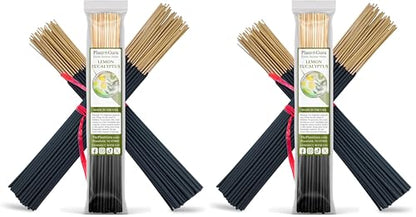 Lemon Eucalyptus Incense Sticks 11" - 1 Bundle 85 to 100 Sticks - Smooth and Clean Long Burn Time, 45 to 60 Minutes. (Pack of 2) - size: 185 Grams - 85 to 100 Sticks (Pack of 2)