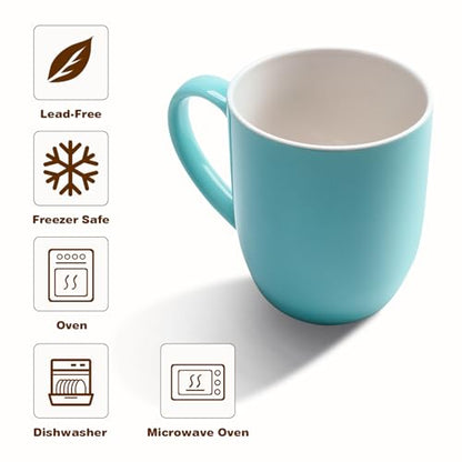 Urbanstrive 16 oz Large Coffee Mug with Handle Tea Cup Novelty Coffee Cup for Men Women Office Work, Blue - color: Blue