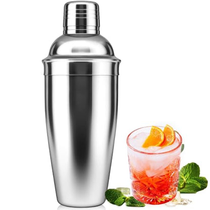 Cocktail Shaker,Drink Mixer with Built-in Strainer for Mixing Drinks Margaritas,Beginner Friendly Mixer Bar Utensil Tool (Sliver-01) - color: Sliver-01