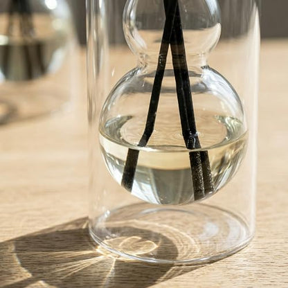 Reed Diffuser Bottles 2pcs/Set, Glass Gourd-Shaped Empty Diffuser Bottle with 15 Reed Sticks for DIY Aromatherapy, Home Fragrance Decor