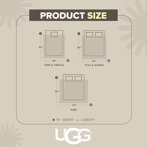 UGG Nita King Blanket, Reversible Plush Fleece, 110" x 90", Blue | Fits King & California King Beds, UGG Fluff Plush Face, Smooth UGG Fluff Reverse, OEKO-TEX Compliant, Warm & Cozy, Oversized - color: Blue, size: King/Cal King
