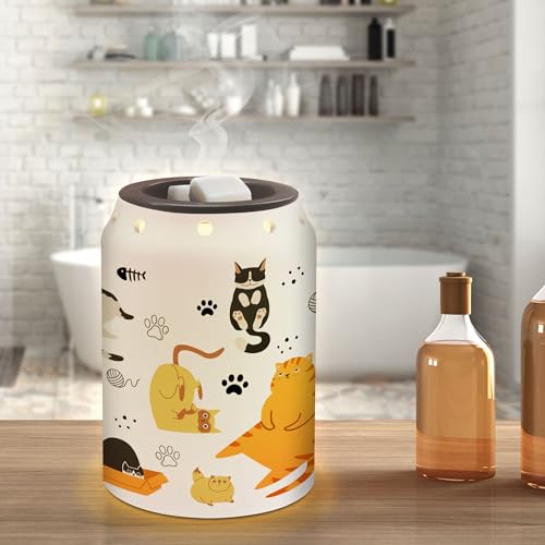 Cat Wax Melt Warmer, Cute Cat Mom Gifts | Funny, Electric, Ceramic, Housewarming Gifts, Bathroom Kitchen Decor - color: Cat