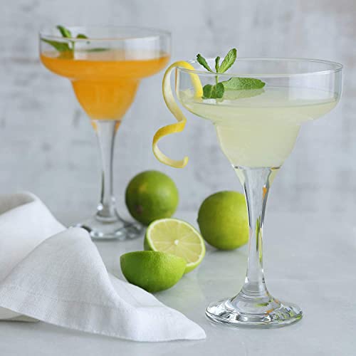 LAV Margarita Glasses Set of 4 - Margarita Cocktail Glasses 10.25 oz - Clear Daiquiri Glasses for Parties - Classic Cocktail Drinking Glasses for Frozen Drinks - style: Margarita Glasses